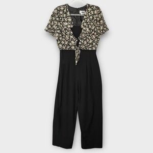 Vintage 90s Y2K Floral Romper Women Medium Bloomcore Cottage Pants Made USA